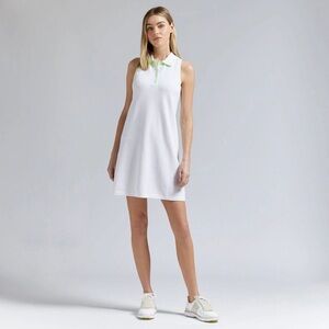 New G/FORE Pique Polo Women’s COTTON SLEEVELESS Golf DRESS Small White Snow $226
